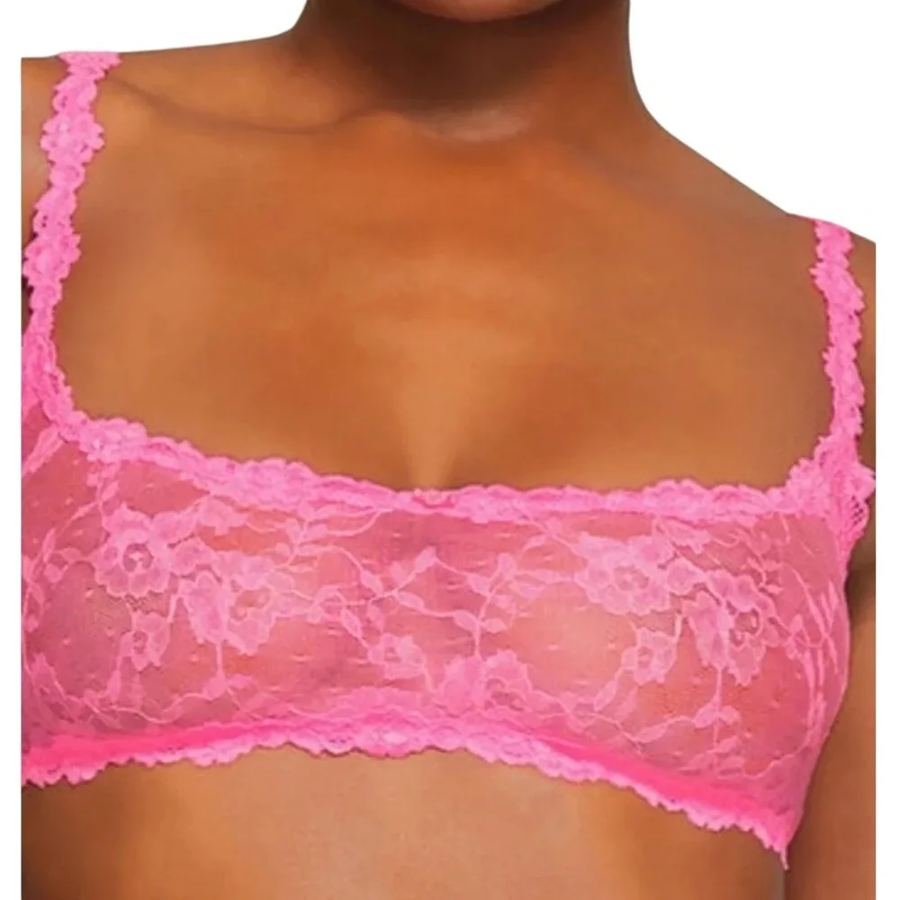 Skims Stretch Lace Skimpy Scoop Bralette Pink BR-SCP-2965 XL
